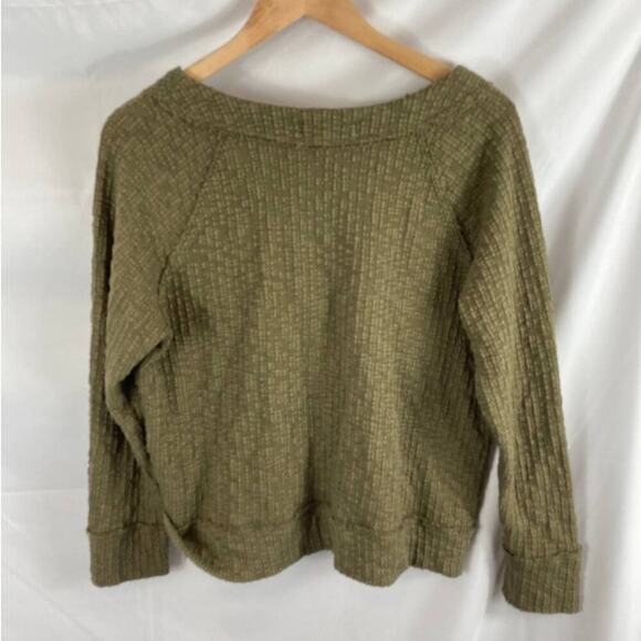 Two by Vince Camuto Textured Button Front Cardigan Sweater Green Medium - Picture 5 of 5